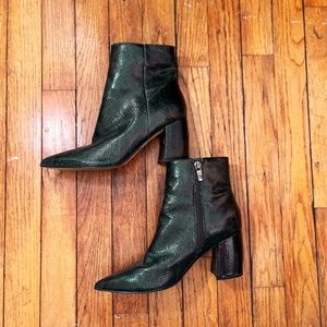Dark Green Snake Skin Boots
